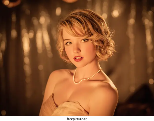 Elegant Woman in Vintage Style Portrait