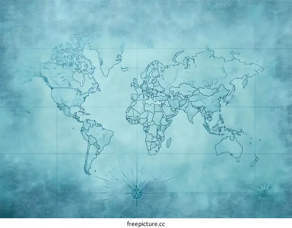 Vintage World Map Illustration