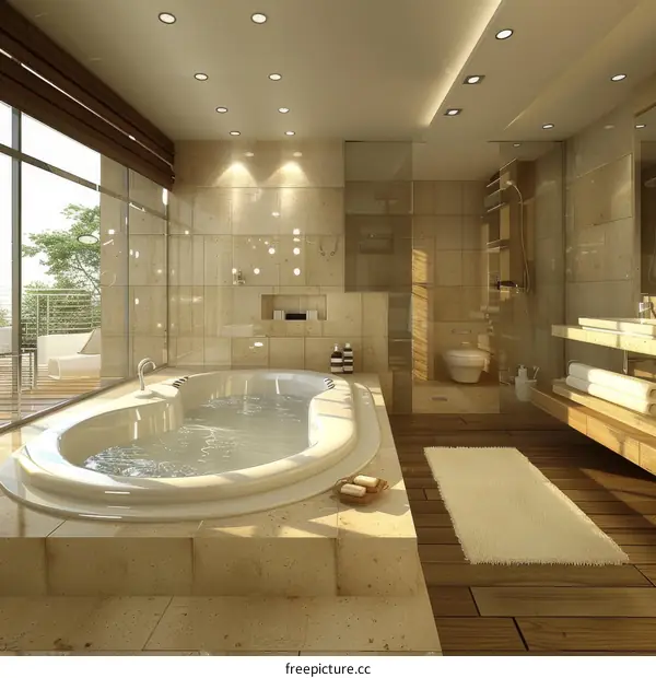 Modern Luxurious Spa Bathroom Interior Design