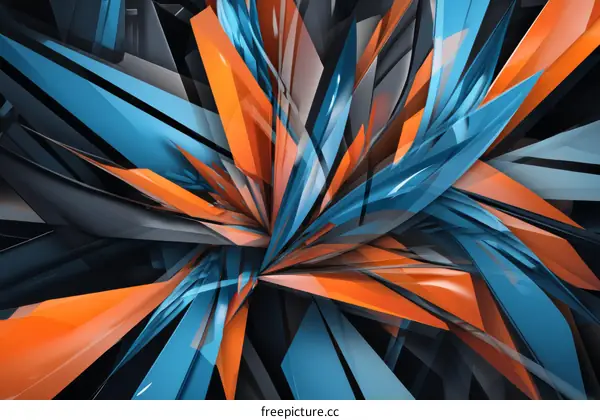 Abstract Geometric Design in Orange and Teal