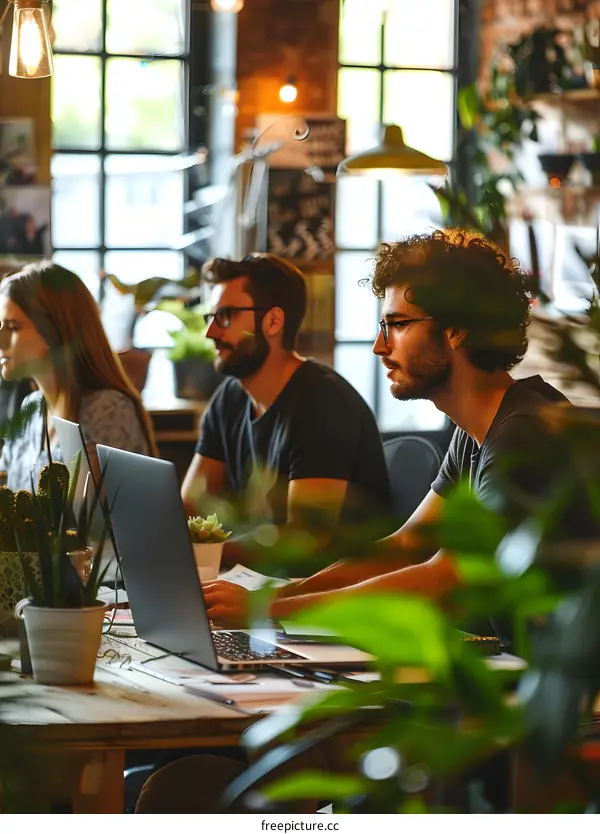 People working in an office