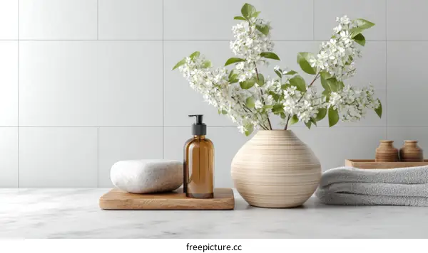 Modern Bathroom Spa Decor Illustration