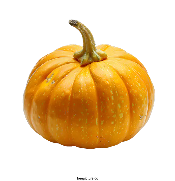 [Transparent Background PNG]Single Orange Pumpkin Isolated on White Background