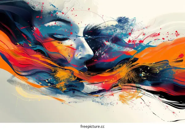 Abstract Colorful Portrait Illustration