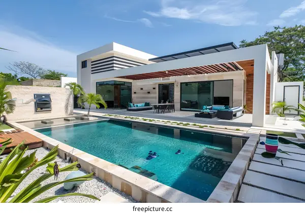Modern Luxury Villa with Private Swimming Pool and Patio