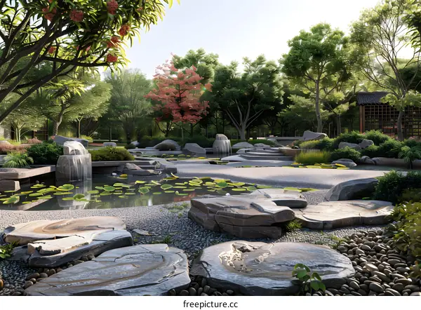 A modern style garden landscape design
