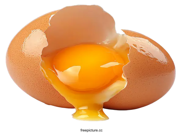 [Transparent Background PNG]Broken Egg with Yolk and White