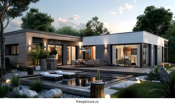 Modern house with pool and terrace