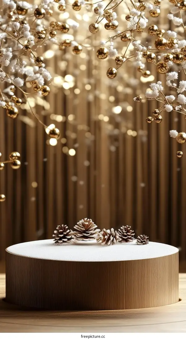 Elegant Winter Display with Pine Cones