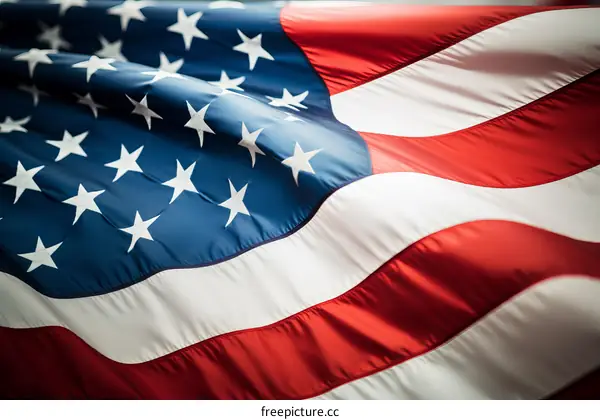 Close up of the American flag