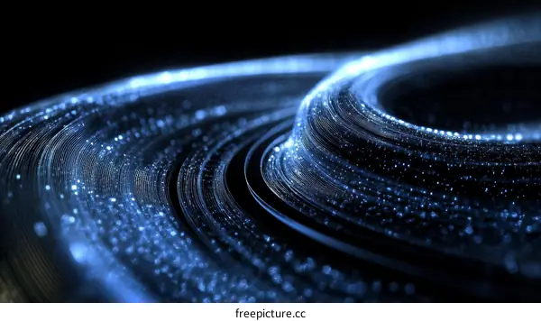 Abstract Blue Light Concentric Circles