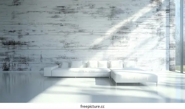 Modern Minimalist White Living Room Interior Design