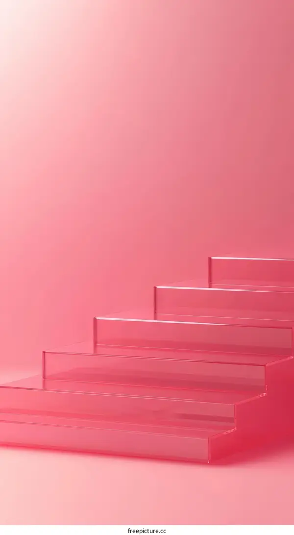 Abstract Pink Transparent Steps