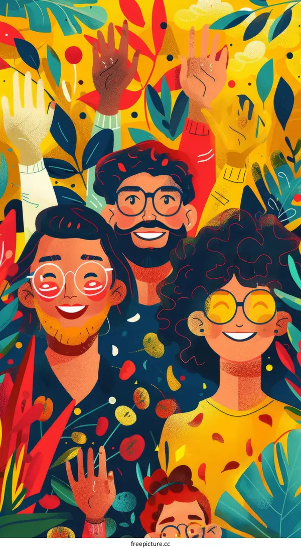 Group of diverse people with different skin tones and hair textures