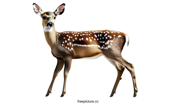 [Transparent Background PNG]Adorable Spotted Deer in Studio Shot