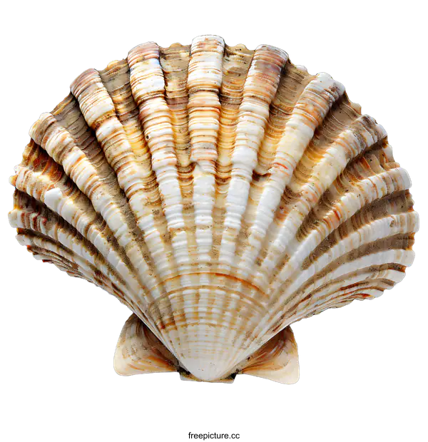 [Transparent Background PNG]Single Scallop Shell on White
