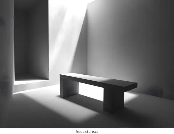 Minimalist Modern Interior Design with Bench and Light