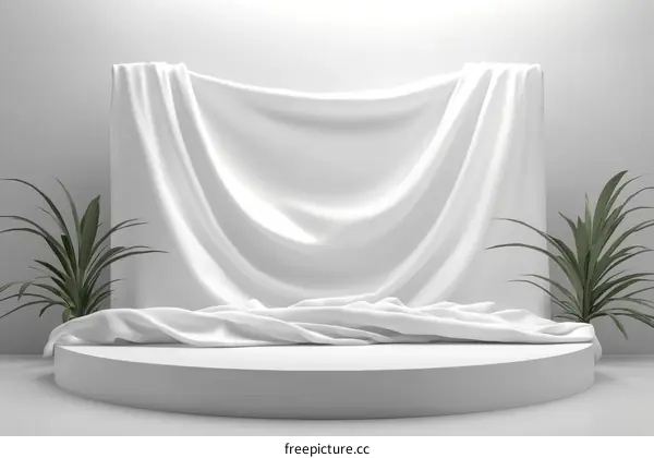White Fabric Display Stand Mockup
