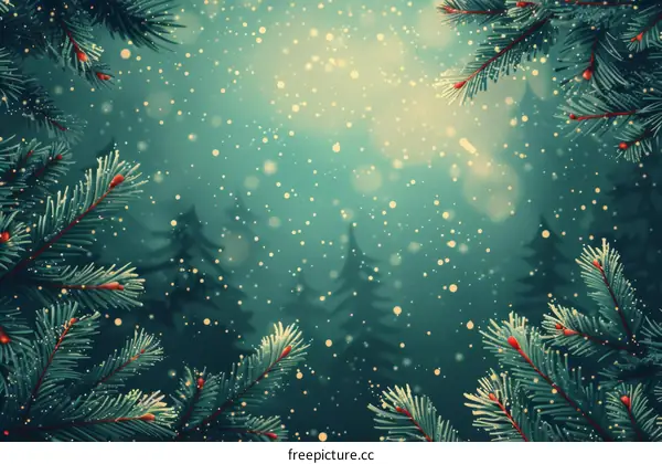 Merry Christmas Tree with Two People