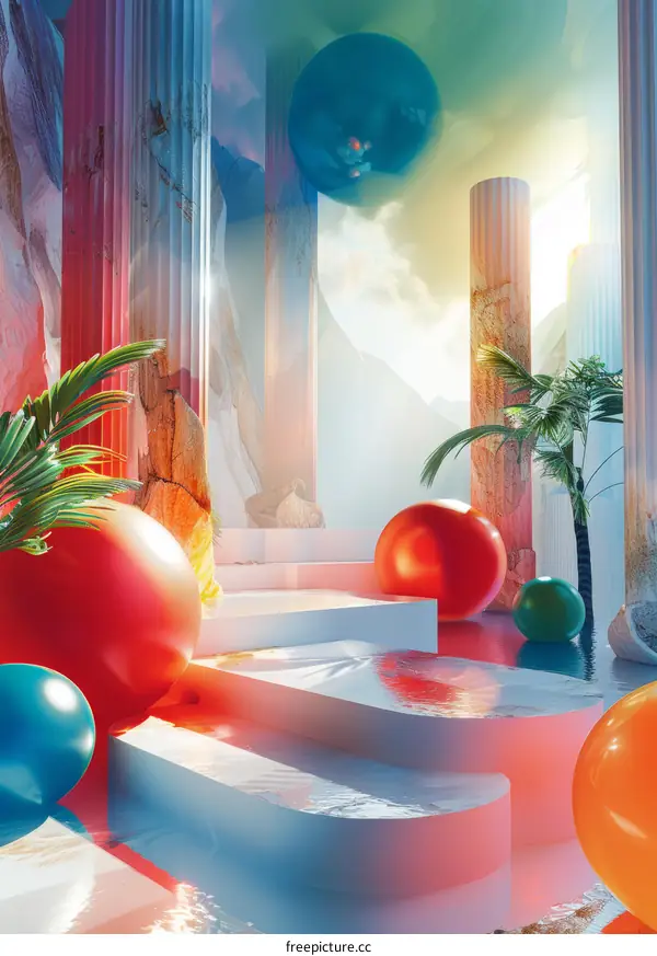 Colorful Abstract Architectural Scene