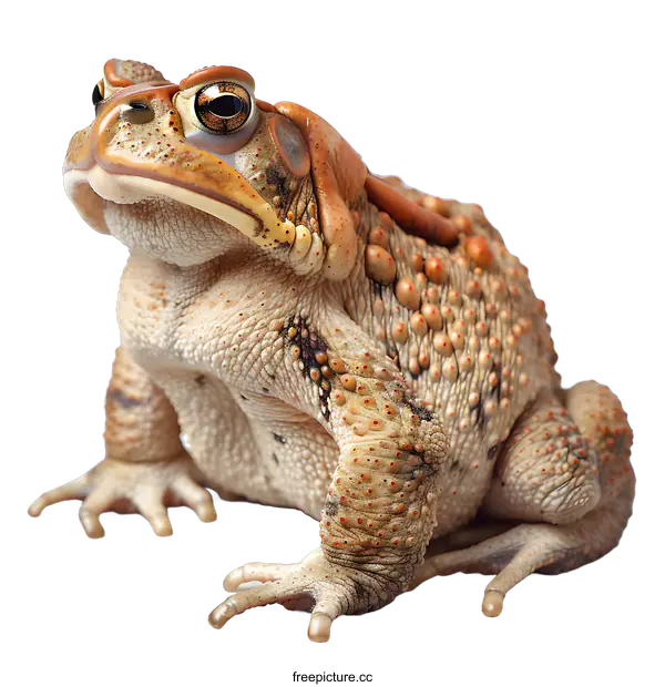 [Transparent Background PNG]Close-up of a Toad on White Background