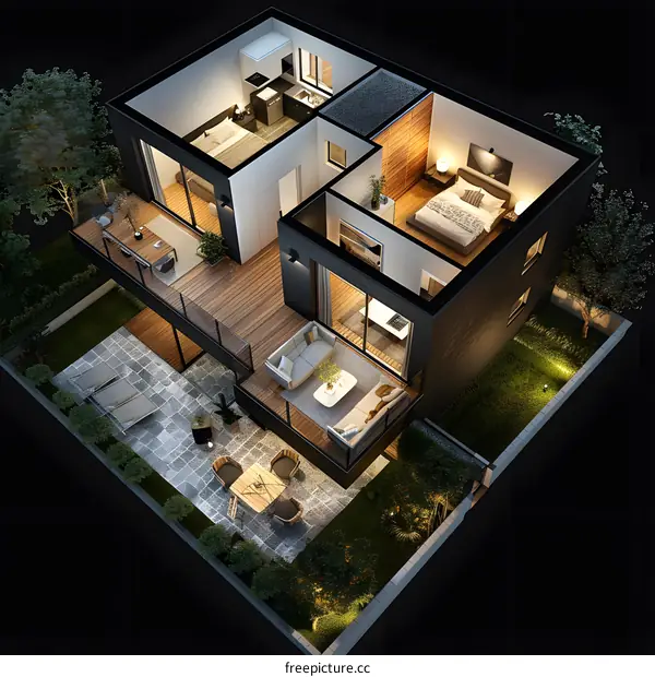 Modern house exterior and interior design