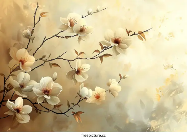 Elegant Hand-Painted Peonies