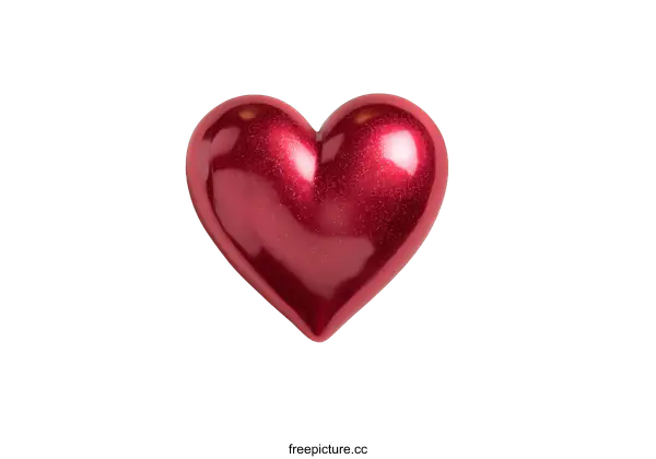 [Transparent Background PNG]Red Heart Shape Object on White Background