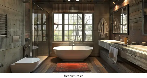 Rustic Industrial Bathroom Interior Design