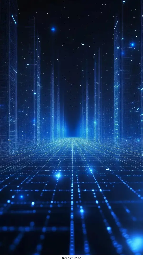 Digital Cityscape Futuristic Pathway