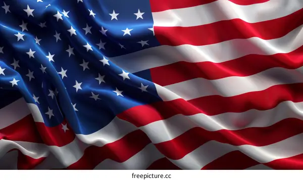 American flag waving in the wind