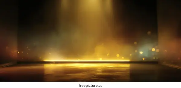 Golden Stage Empty Room Interior Studio Background
