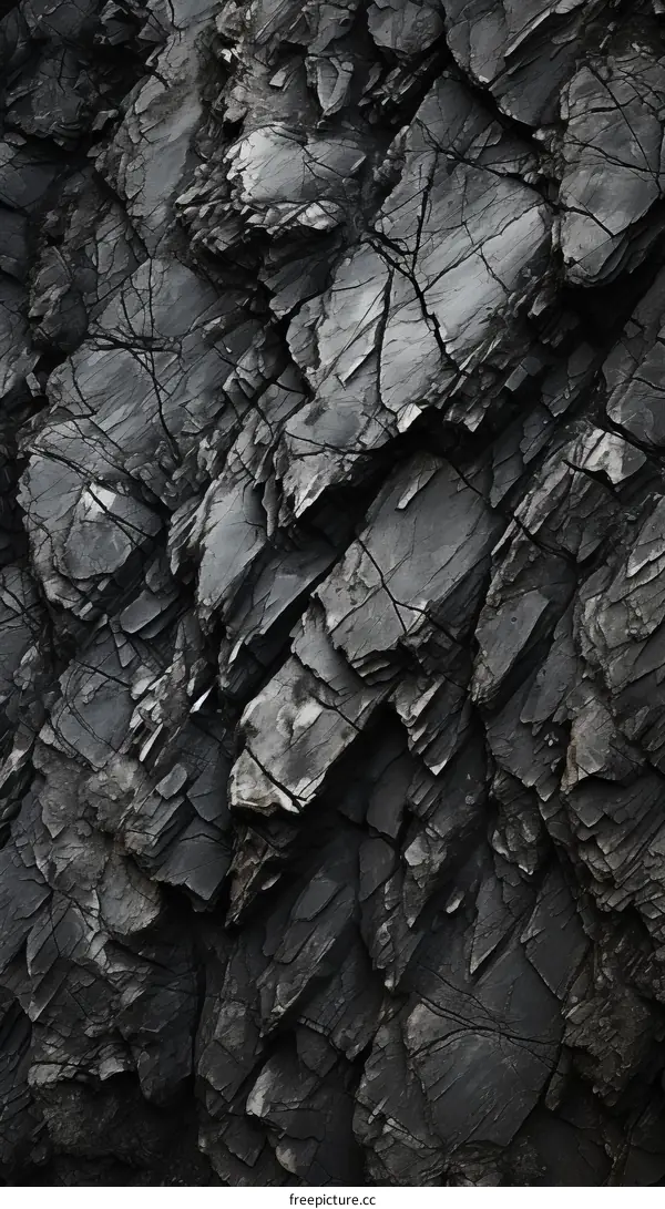 Black and grey rock formations