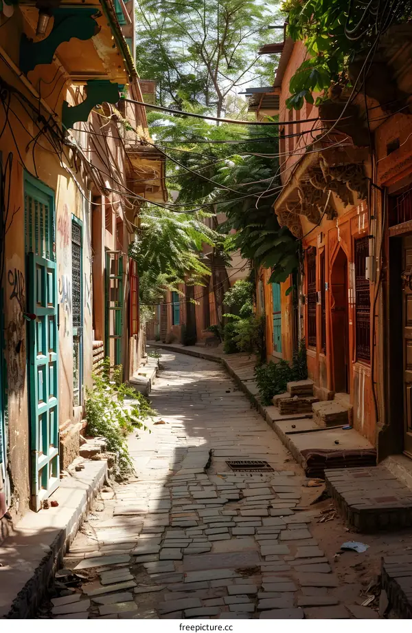 Cobblestone Street in a Historic City