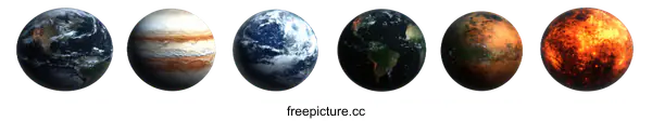 [Transparent Background PNG]Comparative Image of Planets