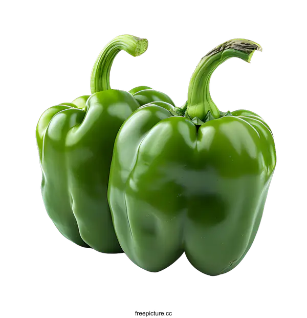 [Transparent Background PNG]Two Green Peppers on White Background