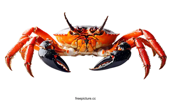 [Transparent Background PNG]Close-up of a Colorful Crab on White Background
