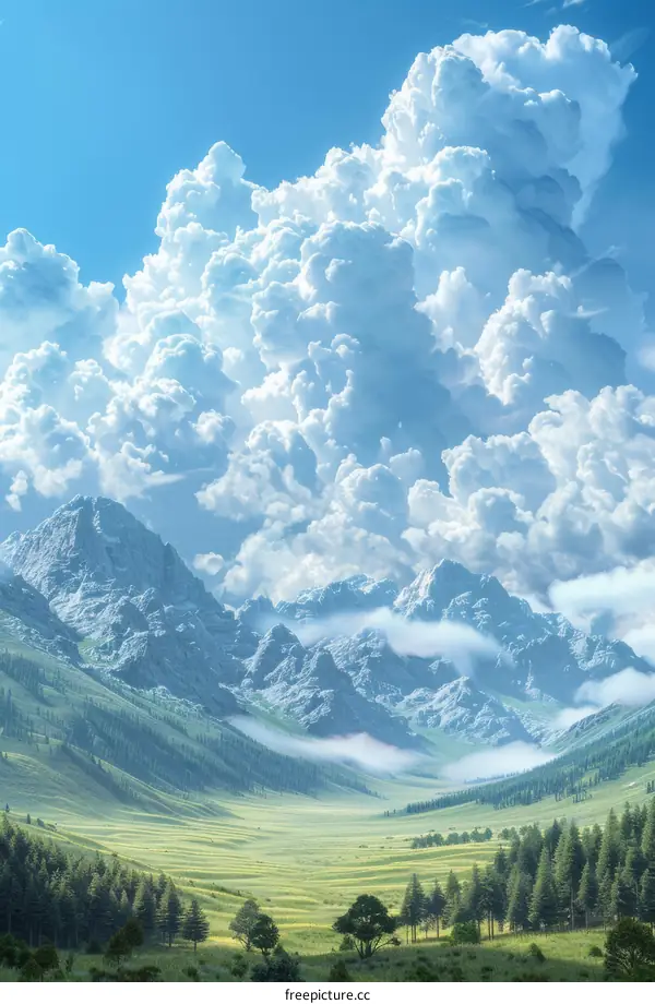 Panoramic view of vast mountainous prairie