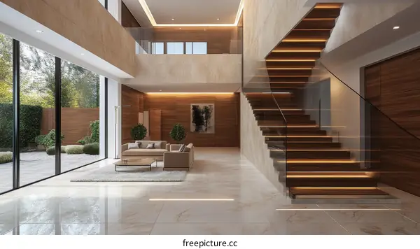 Modern Luxury Home Interior Design with Elegant Staircase