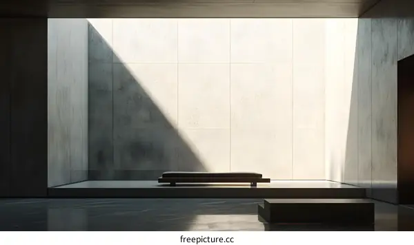 Minimalist Concrete Room Interior Design with Sunlight