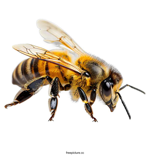 [Transparent Background PNG]A bee on a white background