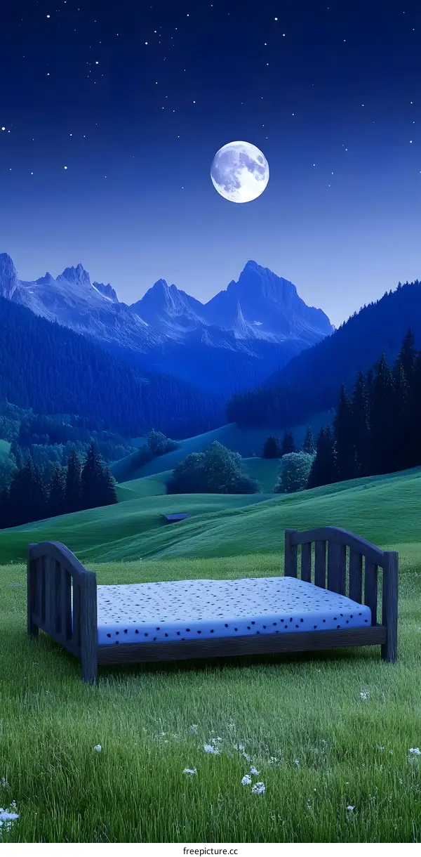 Bed In The Mountains Under The Full Moon