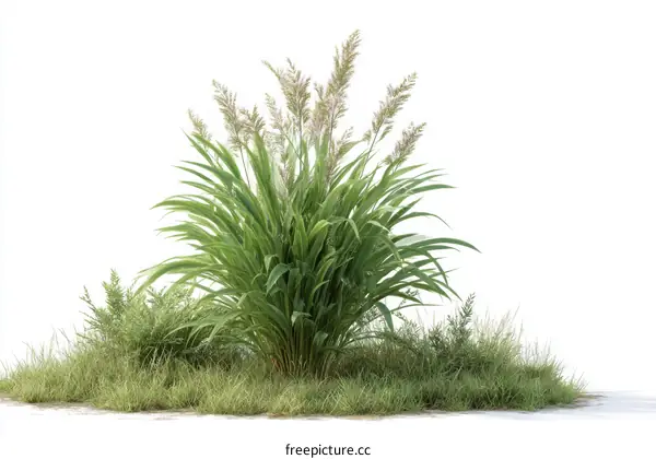 3D Rendered Lush Grass and Plants