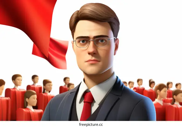 Young Politician Delivering a Speech to Supporters