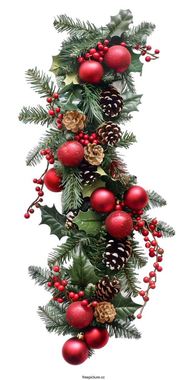 [Transparent Background PNG]Red Christmas Ornament Garland