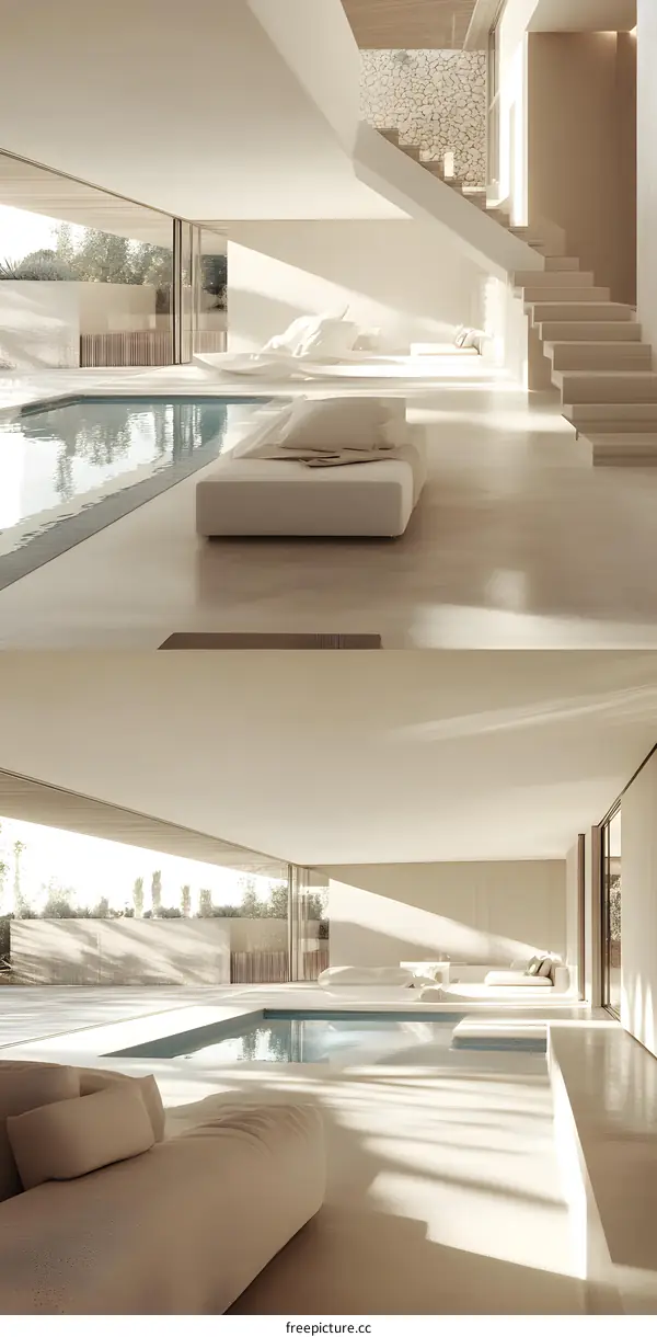 Minimalist Modern Home Interior Design With Swimming Pool