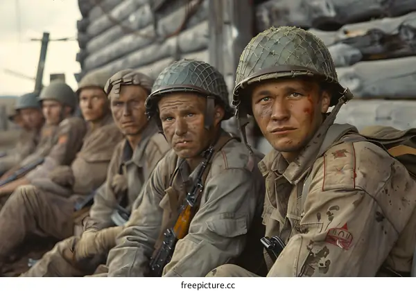 A group of soldiers in military uniform from the movie Come and See