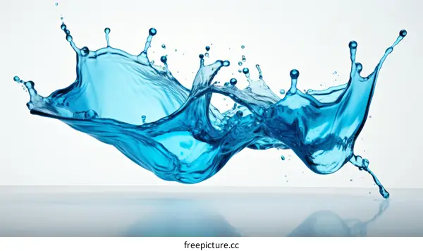 3D rendering of a blue liquid splash