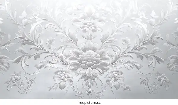 Elegant White Floral Pattern Wallpaper Design