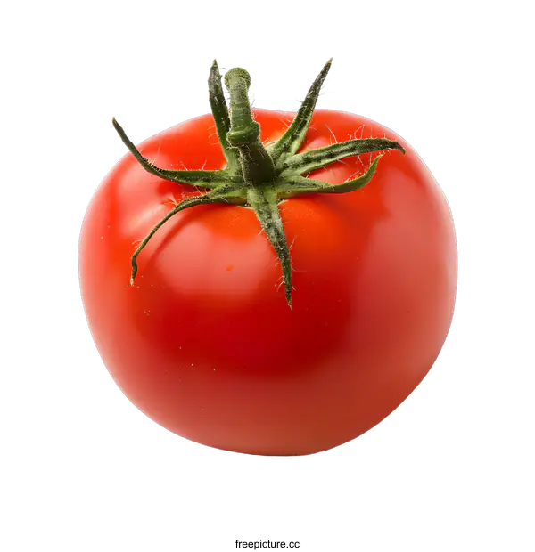 [Transparent Background PNG]Single Red Tomato Isolated On transparent background